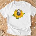 ポケットの中の犬 花 サルーキ Tシャツ 高齢者への贈り物