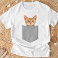 ポケットの中の猫ポケットキャット猫好き ねこ好き ネコ好きニャー猫 猫の飼い主 心電図 おもしろ 可愛い ねこ ネコ 猫 長袖tシャツ Tシャツ 高齢者への贈り物