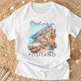 ポジターノ イタリア 旅行 冒険 ミート・ミー・イン・ポジターノ Tシャツ 高齢者への贈り物