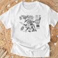 マヤの守護神テスカトリポカの戦士アステカインディアンメキシコ Tシャツ 高齢者への贈り物