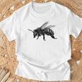 ミツバチ ステンシル セイブ 蜂 ハニー昆虫 Tシャツ 高齢者への贈り物