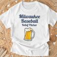 ミルウォーキービールと野球リリーフピッチャー Tシャツ 高齢者への贈り物