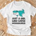 モササウルスが好きな女の子だけ Tシャツ 高齢者への贈り物