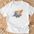 モダンビットコインアート Hodl Btc Btcアート カラフルなビットコイン Tシャツ 高齢者への贈り物