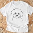 ラインアート Dad Mom Dog ビションフリーゼ Tシャツ 高齢者への贈り物