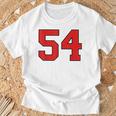 ラッキーナンバー54 クラシックカレッジアメリカン代表チームのファンプレイヤー Tシャツ 高齢者への贈り物