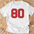 ラッキーナンバー80 クラシックカレッジアメリカン代表チームのファンプレイヤー Tシャツ 高齢者への贈り物