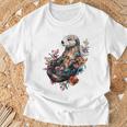 ラッコ フローラルアクセント Tシャツ 高齢者への贈り物