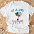 ラハイナ ビーチ マウイ ハワイ ビーチ ヤシの木 夏 ハワイアン Tシャツ 高齢者への贈り物