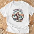 レトロ ヴィンテージ ブライトン ユタ スキー リゾート ウィンタースキー 長袖tシャツ Tシャツ 高齢者への贈り物