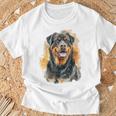 ロットワイラー 犬 モチーフ ペット アートワーク カラフル ロットワイラー Tシャツ 高齢者への贈り物