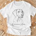 ワイマラナー ママ ワイマラナー ママ かわいい ラインアート 犬 アーティスティック Tシャツ 高齢者への贈り物