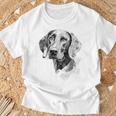 ワイマラナー 犬 グラフィック ペット アート ワイマラナー Tシャツ 高齢者への贈り物