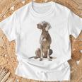 ワイマラナー 犬 グラフィック ペット イラスト ワイマラナー Tシャツ 高齢者への贈り物