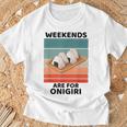 ヴィンテージおにぎりフードラバーウィークエンドはおにぎり好きの為 Tシャツ 高齢者への贈り物