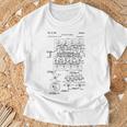 ヴィンテージエンジンブロックの青写真図–メンズカーグラフィック Tシャツ 高齢者への贈り物
