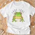 両生類の友達 恋人デザイン グリーンフロッグ Tシャツ 高齢者への贈り物