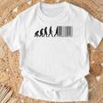 人類の進化がバーコードになる Tシャツ 高齢者への贈り物