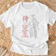 侍、日本の戦士の美徳-バックプリント Tシャツ 高齢者への贈り物