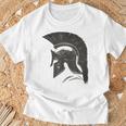 古代戦士ギリシャローマスパルタ兵士ヘルメットグラフィック Tシャツ 高齢者への贈り物