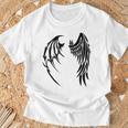 天使 悪魔 翼 神話 信仰 Tシャツ 高齢者への贈り物
