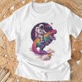 宇宙飛行士tレックス 恐竜 宇宙人 宇宙人 惑星 銀河 Tシャツ 高齢者への贈り物