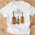 弦楽ファミリー、ヴァイオリン、チェロ、コントラバスミュージシャン面白い Tシャツ 高齢者への贈り物