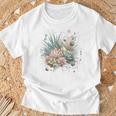 抽象的な幾何学的なボタニカルデザインモダンな植物 多肉植物 Tシャツ 高齢者への贈り物