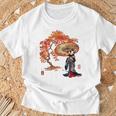日本 浮世絵 京都 嵯峨 紅葉 和傘 美人 着物 Tシャツ 高齢者への贈り物