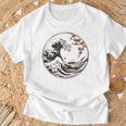 日本 神奈川 波 津波 浮世絵 日本美術 Tシャツ 高齢者への贈り物