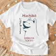 日本の犬 漢字ハチ公 柴犬 Tシャツ 高齢者への贈り物