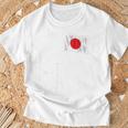 日本代表 ひの丸 日本国旗ポール 裏 Tシャツ 高齢者への贈り物