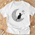 曼荼羅猫tシャツ レディース メンズ ユース 月と星 Tシャツ 高齢者への贈り物