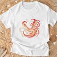 朱雀 不死鳥 火の鳥 フェニックス 漢字 イラスト バックプリント Tシャツ 高齢者への贈り物