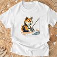 柴犬 犬 イヌ 面白いtシャツ 釣り 釣りバカ 釣り人 メンズ おもしろ 面白い 服 海釣り 川釣り 文字tシャツ 長袖tシャツ Tシャツ 高齢者への贈り物