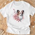 桜 水彩パピヨン Tシャツ 高齢者への贈り物