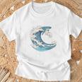 海の波から現れる芸術的なクジラ Tシャツ 高齢者への贈り物