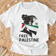 無料パレスチナ国旗 ガザの終わり占領 パレスチナ語 Tシャツ 高齢者への贈り物
