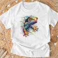 爬虫類とカラフルなヤモリ Tシャツ 高齢者への贈り物