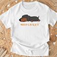 犬 おもしろ 明日から本気出す 可愛い ダックスフンド ミニチュアダックスフンド 長袖tシャツ Tシャツ 高齢者への贈り物