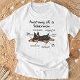 犬の解剖学ドーベルマン犬 長袖tシャツ Tシャツ 高齢者への贈り物