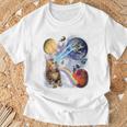 猫 ねこ 宇宙 惑星 Tシャツ 高齢者への贈り物
