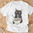 猫 ラーメン 麺 和 ラーメン かわいい 猫 Tシャツ 高齢者への贈り物
