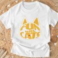 猫と一緒に楽しい！ バックプリント かわいい ねこ好き おもしろ Tシャツ 高齢者への贈り物