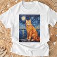 猫のポートレートオイル印刷甘い子猫 長袖tシャツ Tシャツ 高齢者への贈り物