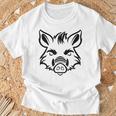 獣 小さなイノシシ 動物 かわいい シンプル ユーモア イノシシ Tシャツ 高齢者への贈り物