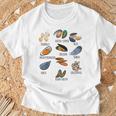 異なる種類のムール貝の品種コレクション、かわいいムール貝が大好き Tシャツ 高齢者への贈り物