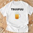 痛風 ビール 自虐 デブ ウケる ギフト ロゴ 面白 ジョーク おもしろ ネタ オリジナル 白 Tシャツ 高齢者への贈り物