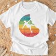 バックプリント 登山、ボルダリング、フリークライミングシルエット Tシャツ 高齢者への贈り物