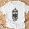 真空管デザイン・ヴィンテージ・アナログ・バルブ・アンプ、ギター Tシャツ 高齢者への贈り物